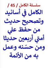 كتاب الكامل في اسانيد وتصحيح حديث من حفظ علي أمتي أربعين حديثا